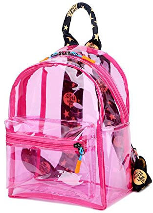TINYAT Sac à dos transparent étanche mignon pour collage, concert, sport, voyage et usage quotidien, rose