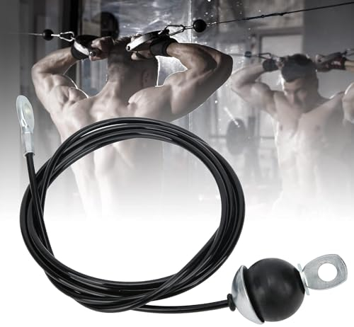 Agatige Fitness Flaschenzug Kabel, 5mm 220lb Gym Kabel Drahtseil Fitness Rollenseil Flaschenzug Kabel Stahldrahtseil Fitnessgerät Stahlseil für Fitness Flaschenzug System