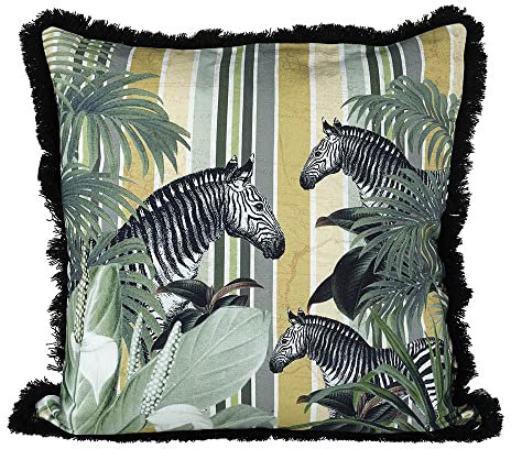 Dirk Davids Leuchten GmbH Kissen 45x45cm mit Füllung Dekokissen Sofakissen Safari Grün Zierkissen