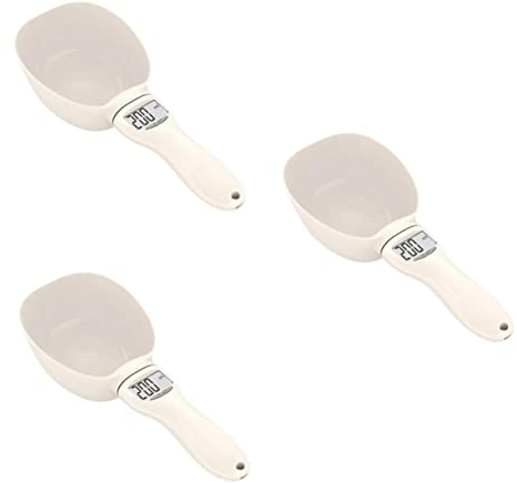 Ipetboom 3 Pièces Cuillère Doseuse Électronique Mesure Numérique Cuillère Pondérée Électronique Cuillère à Balance Numérique Balance Électronique De Cuisine Avec Échelle Animaux Blanche