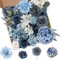Floweroyal Fiori Artificiali Fiori di Seta Blu Rose Dalia con Steli per Bouquet da Sposa, Baby Shower, Disposizione floreale, Centrotavola, Decorazioni per la casa.