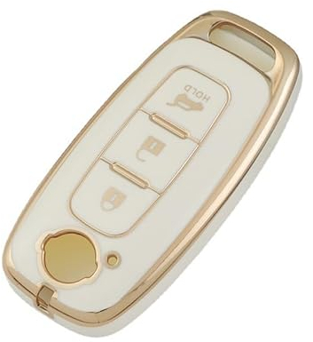 【4 Farben】 Z.MYUKI Schlüsselhülle mit Schlüsselanhänger für Nissan Qashqai J12 2021-2022 2023 e-Power Zubehör Key Cover (Weiß)