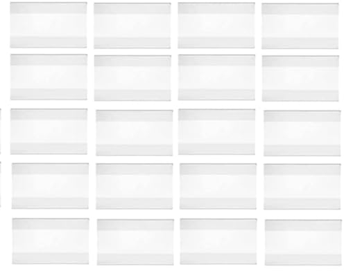 Wanfoou Confezione da 2porta etichette in acrilico, 8 x 5 cm, porta etichette trasparente per cartellini dei prezzi, porta etichette per scaffali, per supermercato, libreria, scuola