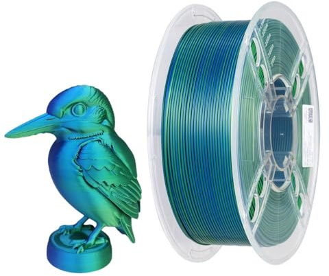 CC3D Seide Zweifarbiges PLA Filament Blau Grün 1,75 mm 1KG 3D Drucker Filament Zweifarbiges Coextrusions Glänzendes Metallic 3D Druck Material PLA Blau Grün