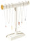 LongMen Halskette Halter Stand, Halskette Display für den Verkauf, Schmuck Baum Rack Veranstalter für Mädchen, Halskette und Armband Kleiderbügel für Frauen, Beige Samt Hanging Necklace Storage Stand