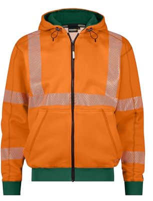 DASSY® Evans Warnschutz Kapuzensweatshirt - Größe XL - NEONORANGE/FLASCHENGRÜN