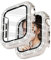 Newlibery Glitzer Diamanten Hülle für Damen, Kompatibel mit Apple Watch 40 mm, Hart PC Bumper Case mit HD Gehärtetes Displayschutz Folie für iWatch Series 4/5/6/SE - Polarstern 40mm