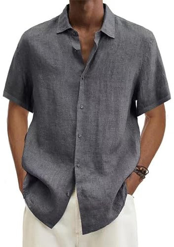 Shirt Manche Courtes Homme Chemise Homme Lin Chemise Homme Noir Chemise Homme Rose Chemise Homme Chemise Homme Manches Courtes Coton Chemise sans Manche Homme Chemise Blanche Gris 2XL