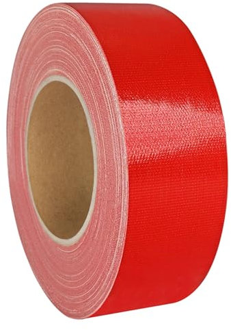 KS24 Products Gaffer Tape | Premium Gewebeklebeband | große Auswahl an Farben & Breiten | stark klebend & wiederablösbar/rot, 30 mm x 50 m