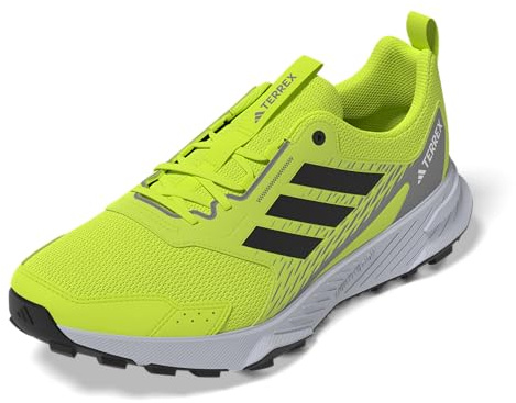 adidas Herren Terrex Tracefinder Trail Running Sneaker, Lucid Lemon/Black/Solid Grey, 42 EU