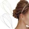 Ypkia Haarreif Mehrschichtige Metall Dünne Haarreifen Damen Set Elegante Haarband für Frauen Haarschmuck (Gold,Silber)