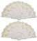 Folding Hand Fans,2 Pcs Butterfly Pattern Handheld Folding Fan for Women Men,White Lace Chinese Fan,Chinese Silk Fabric Handheld Fan for Wall Decoration Dancing Wedding Festival Party Gift