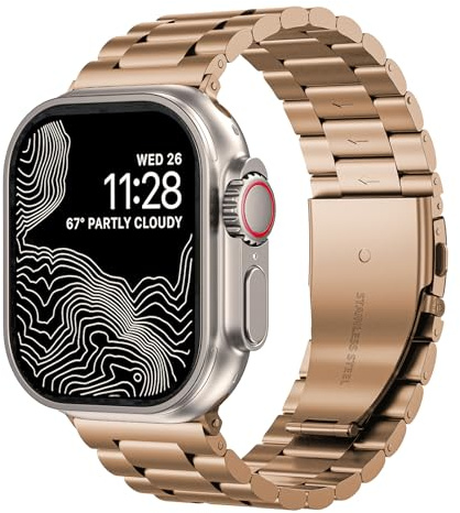 RYLIXAR Correa Compatible con Correas Apple Watch,Pulsera de Repuesto Acero Inoxidable con Correa Para Apple Watch Ultra Series 9/8/7/6/5/4/3/2/1/SE