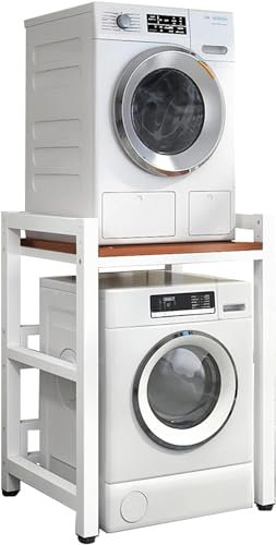 Kit d'empilage réglable pour machine à laver et sèche-linge à chargement frontal avec capacité de 400 kg, unité de rangement au-dessus de la laveuse pour petits espaces