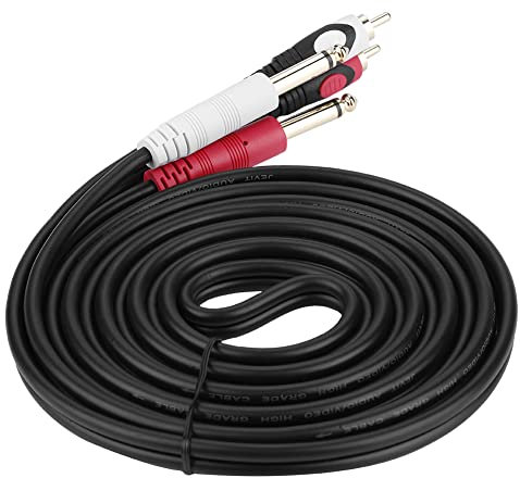 Cable de de 1/4 a 1/4, Color Dual 2PCS 6.35 a Cable Conector de Cables de para Altavoces 6.35 Mm 1/4 '' Pulgadas Jack Plug 1/4 Cable de para KTV (#2)