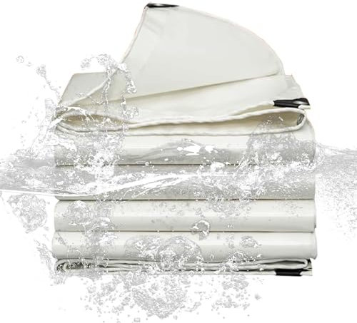 SRHIMEOS 4x6m Telo Impermeabile con Occhielli per Esterno, Telone Occhiellato in PVC 650 G/m², Telo Occhiellato Rinforzato Copertura per Camion, Mobili, Piscina Teloni