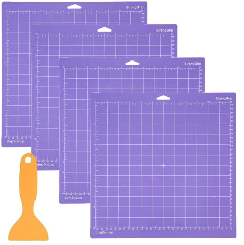 LCOUACEO Schneidematte 12 x 12 Zoll Schneidematte für Cricut Maker 3/Explore 3 /Air 2/Air One, 4 Stück 30,5x30,5CM Strong-Grip, Rutschfest zum Nähen, Quilten und Kunsthandwerk