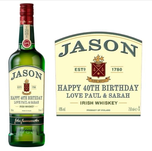 Personalised JAMES'ON Whiskey Bottle Label/Sticker- Add Any Text