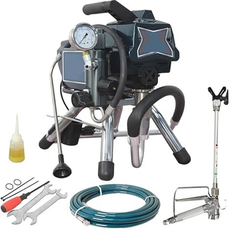 YQVEOT Farbspritzpistole, Trolley Airless Farbspritzgerät Metall Vertikal Sprayer for Haus Malerei DIY Garage für Gartenzaun, Wände