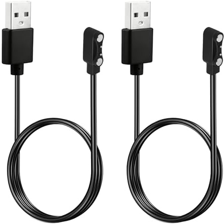 MDLSDE 2 Stück Universal Smartwatch Ladekabel Magnetisch, 2 Polig 4mm Ladegerät Universelles USB Ersatz Ladegerät für Verschiedenen Smartwatches Fitness Trackern Smart Watch Ladekabel