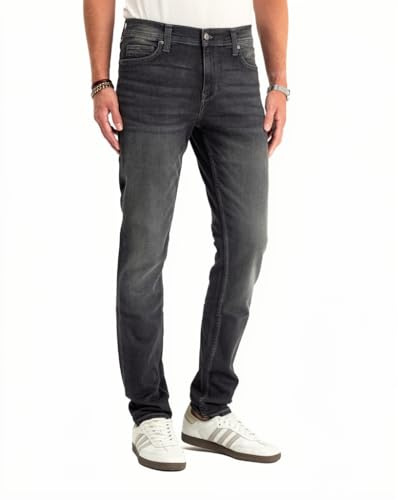 MUSTANG Jeans Herren Vegas Slim Slim Fit Denim Black - Hosen Herren - Jeanshosen für Männer - 1015044 4000 883 (Schwarz)