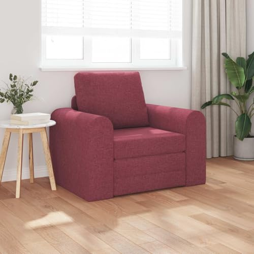 Keeushr Schlafcouch modern Schlafsofa Weinrot 98 x 71 x 83 cm Stoff mit verstellbarem Mechanismus und abnehmbaren Bezügen für komfortable Sitz- und Schlafgelegenheit