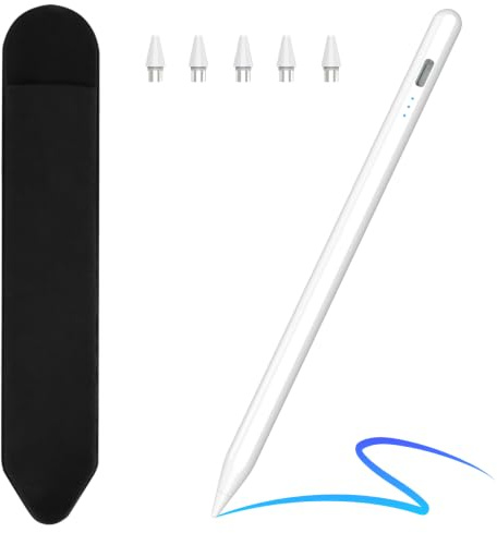 Penna Tablet, Universale Penna per Tablet Android, Penna Touch per Tablet | Compatibile con iPhone, Samsung, Huawei, Lenovo e Xiaomi，Ricarica rapida in 15 minuti, dotato di sensibilità all'inclinazione