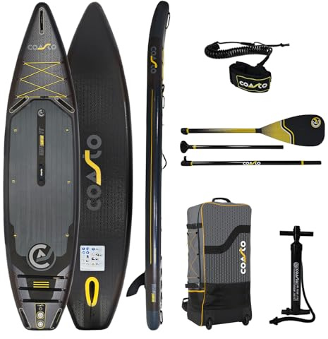 Coasto - Sup aufblasbares SUP-Stand-Up-Paddleboard, Regent 11'8 Signature – PB-CSIGN118 – aufblasbares Dropstitch Woven mit Paddel, Leash, Pumpe und Transporttasche – 365 l – 355 x 86 x 15 cm