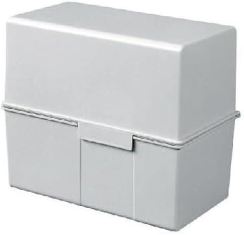 HAN Karteibox DIN A5 quer – innovatives, attraktives Design für 500 Karteikarten mit Stahlscharnier und Schnappverschluss, lichtgrau, 975-11, 3 STÜCK
