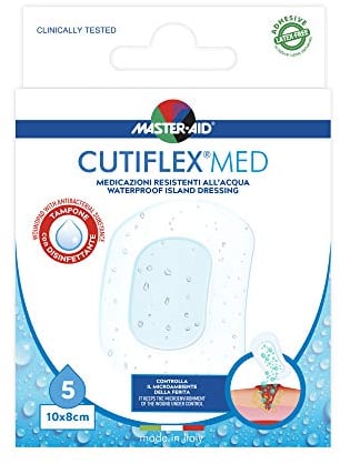 MASTER AID Cutiflex Med 10 X 8 Cm, Bianco/Blu 5 Unità