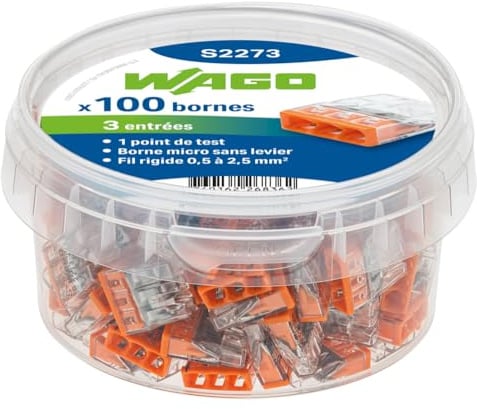 Wago - 100 Stück-Packung automatische 3-Leiter Compact-Verbindungsklemmen S2273