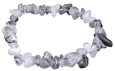 Lebensquelle Plus besonderes Splitterarmband | Handgefertigtes Elastisches Stretch Splitter Armband | Echter natürlicher Edelstein (Turmalinquarz)