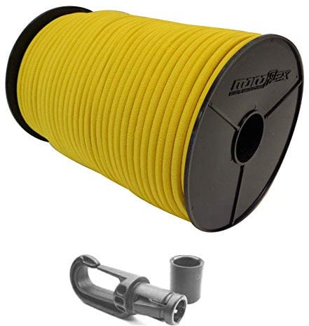 Seilwelt 6mm Expanderseil 20m Gummiseil + 10 Karabiner Gummileine Planenseil Seil Plane in Gelb