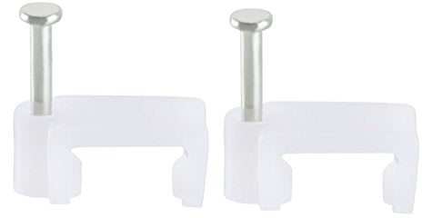 sourcing map 200 Stk. Flachkabel Halter Nagel Koaxial Tacks Drahtklemme 12mm Weiß DE de