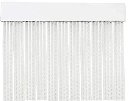 MERCURY TEXTIL Cortina para Puerta Tiras PVC 210x90cm,Cortina para Puerta Exterior (Transparente+Filo Blanco P16)