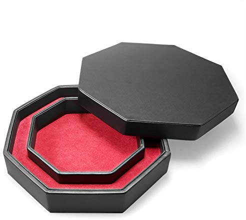 shibby Würfelbrett mit Würfel-Ablage und Deckel für alle Tabletop Spiele - 23,5cm (rot)