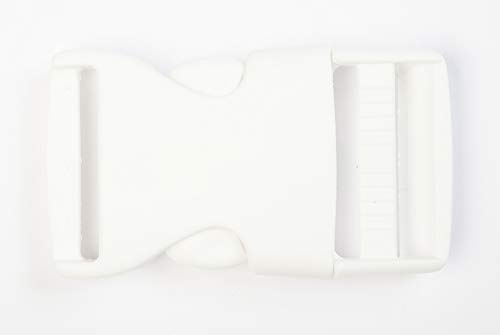 Jajasio 2 Stk. Gurtband-Steckschließer für Gurtband Klickverschluss in 17 Farben Steckschnalle weiss 25mm