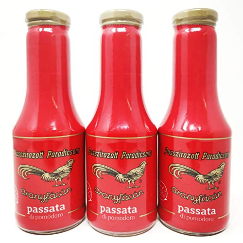Aranyfacan Passierte Tomaten in einer Glasflasche, 3 x 500g | ohne Zusatzstoffe, | paleo | vegan | glutenfrei | kalorienarm | lactosefrei