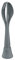 Koziol Besteck-Set 4-teilig Tulip, Besteckset, To Go Besteck, Thermoplastischer Kunststoff, Organic Deep Grey, 4037673