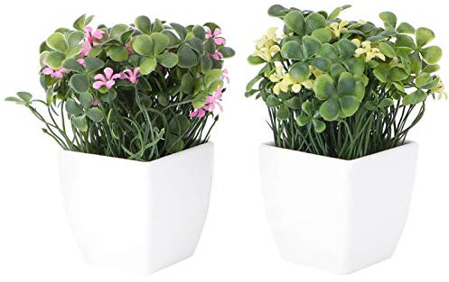 YARNOW 2stücke Künstliche Blumenarrangements Mit Topf Für Hochzeiten Und Partys Dekorative Tischvase Für Und Garten Pflanzendekoration Und Gelb
