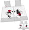 Disney Mickey & Minnie Mouse Partner Bettwäsche 4-teilig 80x80 + 135x200cm 100% Baumwolle mit Reißverschluss
