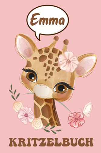 Emma: personalisiertes Kritzelbuch Malbuch blanko A5 zum Zeichnen, Malen, Kritzeln