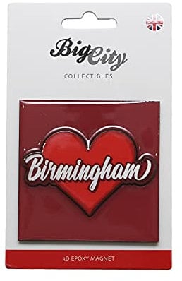 Big City 3D Epoxy Fridge Magnet Manchester Bee Liverpool Birmingham Newcastle Skyline Liver Bird (Birmingham Script 3D Epoxy)