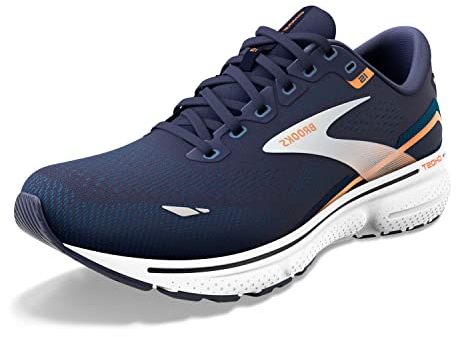 Brooks Herren Ghost 15 Sneaker, Peacoat Blue Orange Pop, 44 EU