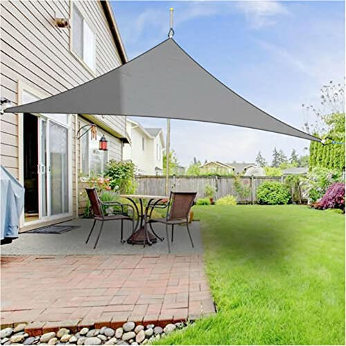 Poteau pour Toile ombrage # Bache Anti UV Meuble de Jardin Exterieur Mat de Fixation Toile ombrage Toile pergola Militaire, Gris 3.6x3.6x3.6m