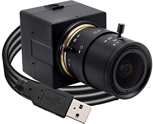 Svpro 5 MP USB-Kamera mit Zoom 2,8-12 mm Objektiv, Hochauflösende 2952 x 1944 Weitwinkel-Webcam Brennweite einstellbare Industriekamera für Windows, Mac OS, Linux, Android