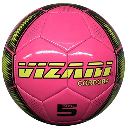 VIZARI Sports Cordoba - Palla da calcio, con stampa unica, per bambini e adulti, disponibile in 5 colori, colore: rosa, taglia 5
