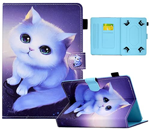AYXYYDS 10 inch Tablet Case Cover -Custodia in pelle universale con slot per schede per lenovo tablet 10 inch, Huawei MediaPad T3 / T5 10, Galaxy Tab E 9.6 / Tab A 10.1, Lenovo Tab 4 10 / TB-X103F