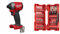 Milwaukee 4933464087 M18FID2-0 18V Impact Driver GEN 2 Body Only - Black-Red & 4932430905 Shockwave Impact Bits and Nut Drivers Set (33 Piece), Red