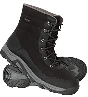 Mountain Warehouse Ohio Herrenschneestiefel mit Fleece-Futter - IsoDry, IsoTherm, Textil-Obermaterial, Schuhe mit Thinsulate- und Fleece-Futter - Für Winter und Outdoor Schwarz Jet 44